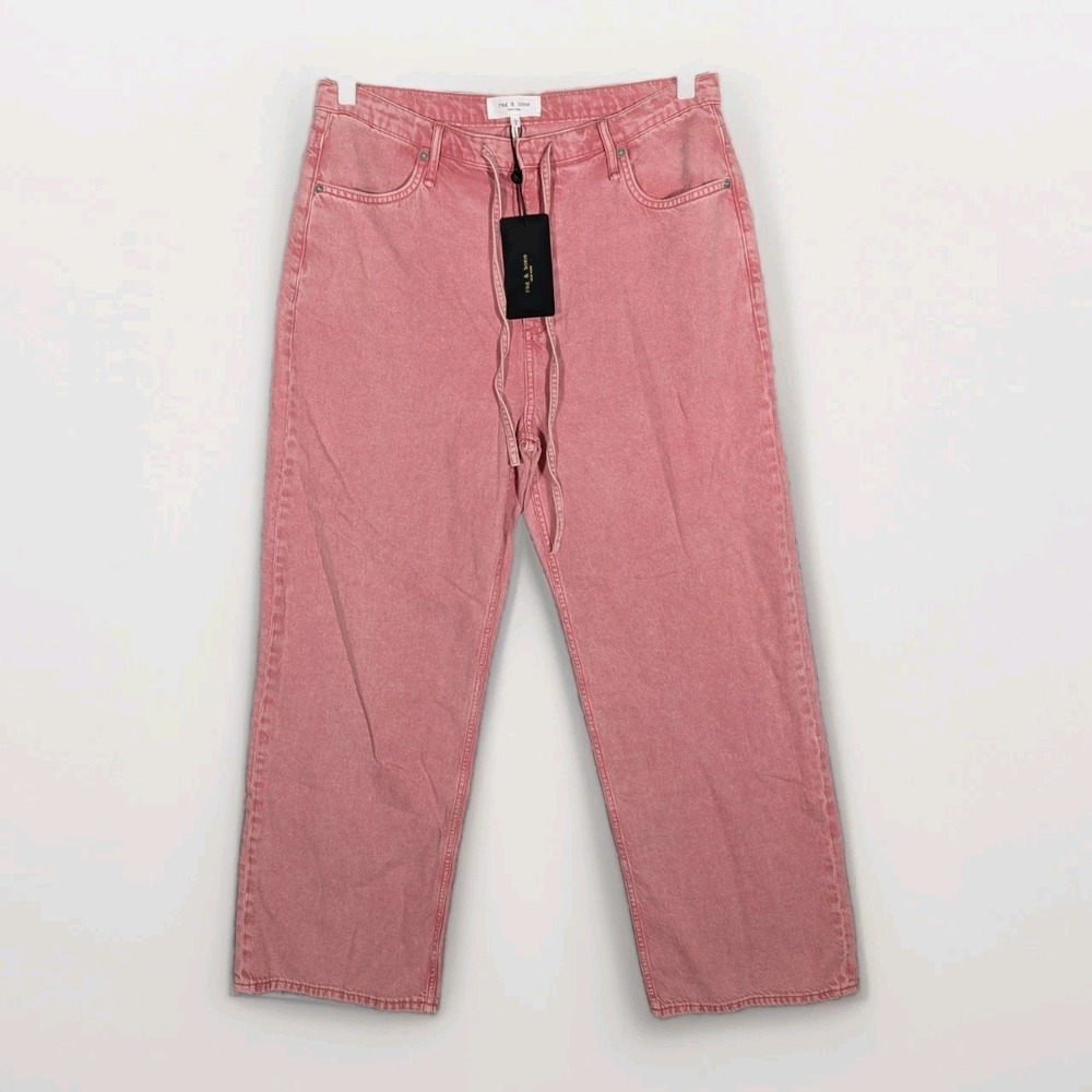 Rag & Bone Featherweight Phoebe Beach Pant Jeans Women's Large Raspberry Stone - Picture 3 of 12